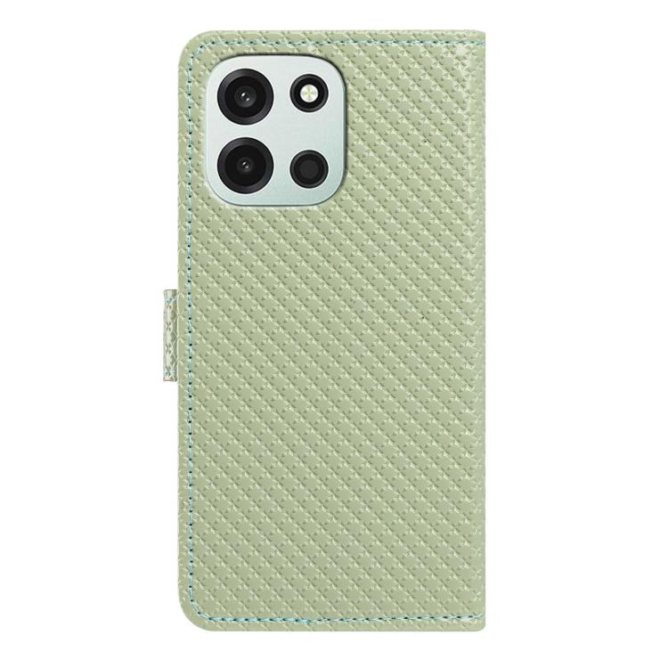 For OnePlus Nord 6 5G Mirrored Buckle Vegan Leather Phone Case with Small Black Cord