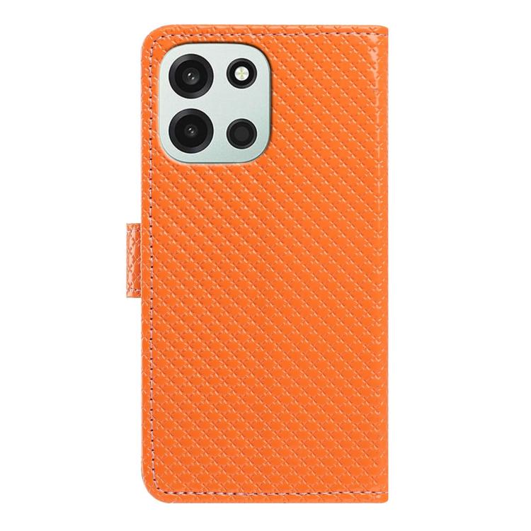 For OnePlus Nord 6 5G Mirrored Buckle Vegan Leather Phone Case with Small Black Cord