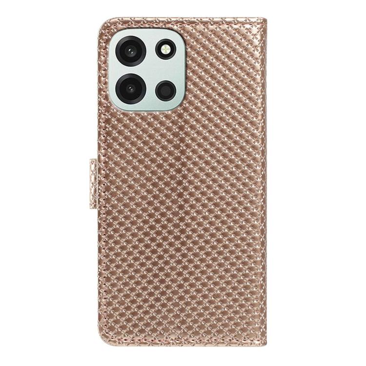 For OnePlus Nord 6 5G Mirrored Buckle Vegan Leather Phone Case with Small Black Cord