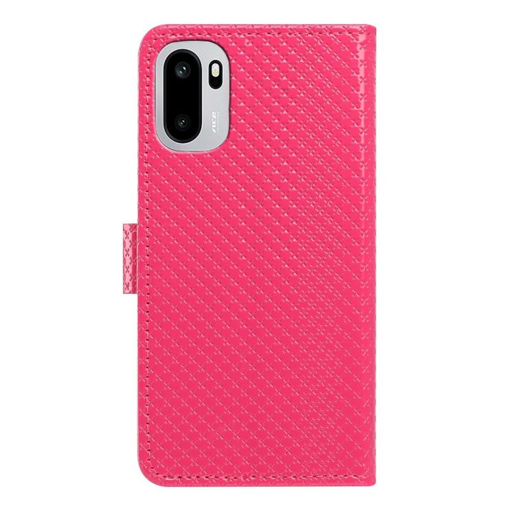 For OnePlus Ace Mirrored Buckle Vegan Leather Phone Case with Small Black Cord