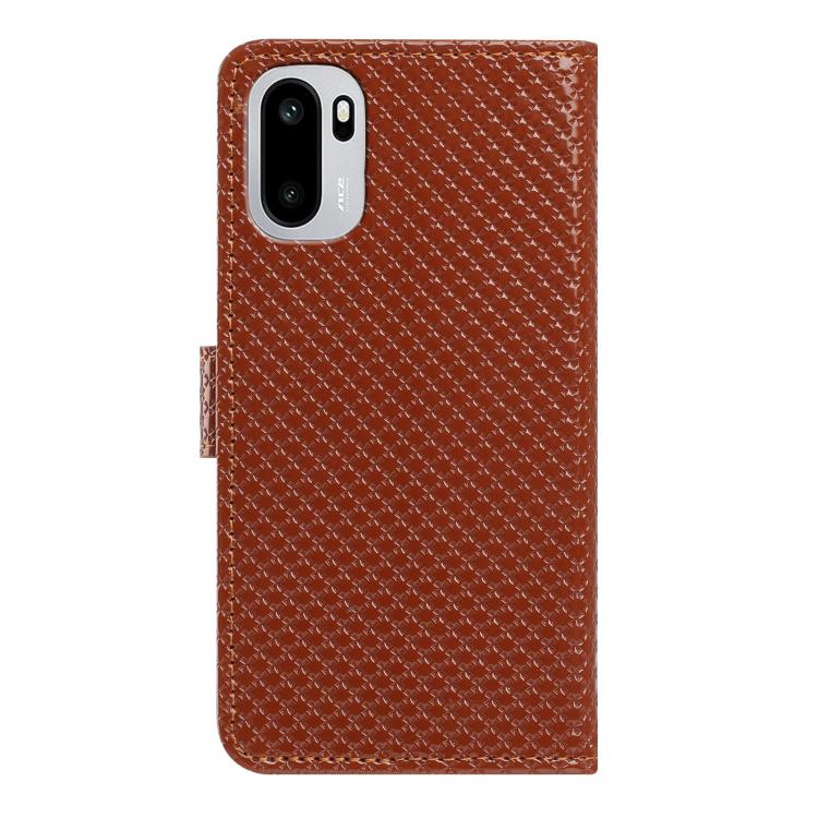 For OnePlus Ace Mirrored Buckle Vegan Leather Phone Case with Small Black Cord