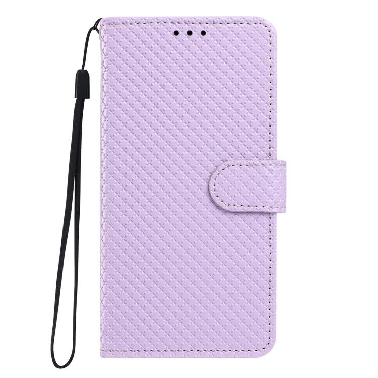 For OnePlus Ace Mirrored Buckle Vegan Leather Phone Case with Small Black Cord