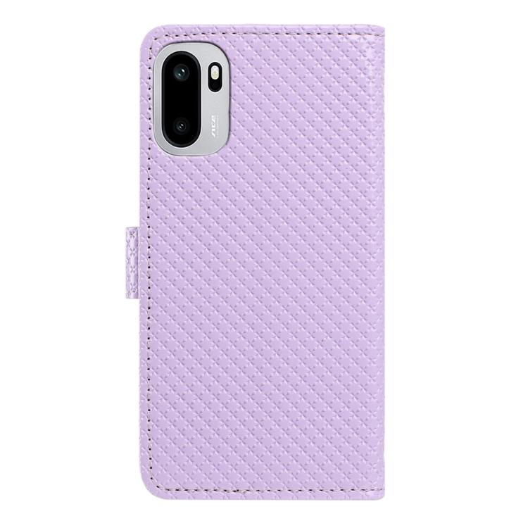 For OnePlus Ace Mirrored Buckle Vegan Leather Phone Case with Small Black Cord