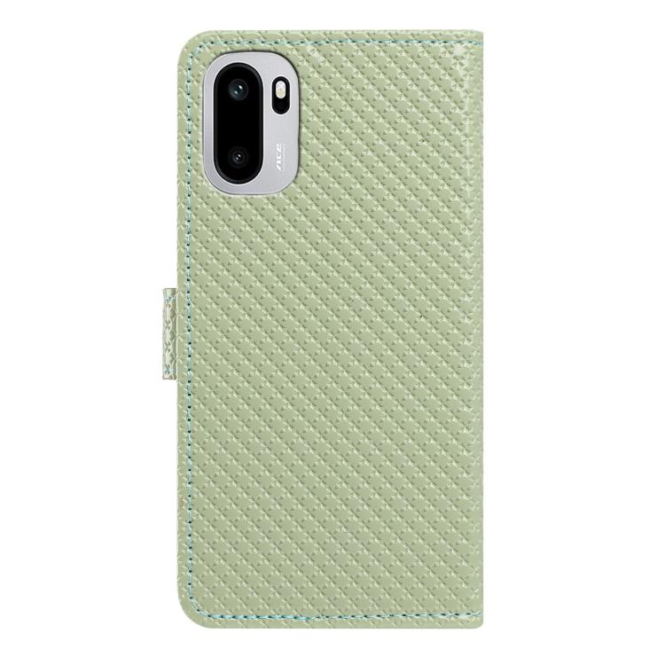 For OnePlus Ace Mirrored Buckle Vegan Leather Phone Case with Small Black Cord