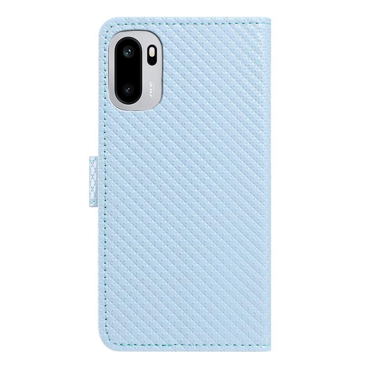 For OnePlus Ace Mirrored Buckle Vegan Leather Phone Case with Small Black Cord