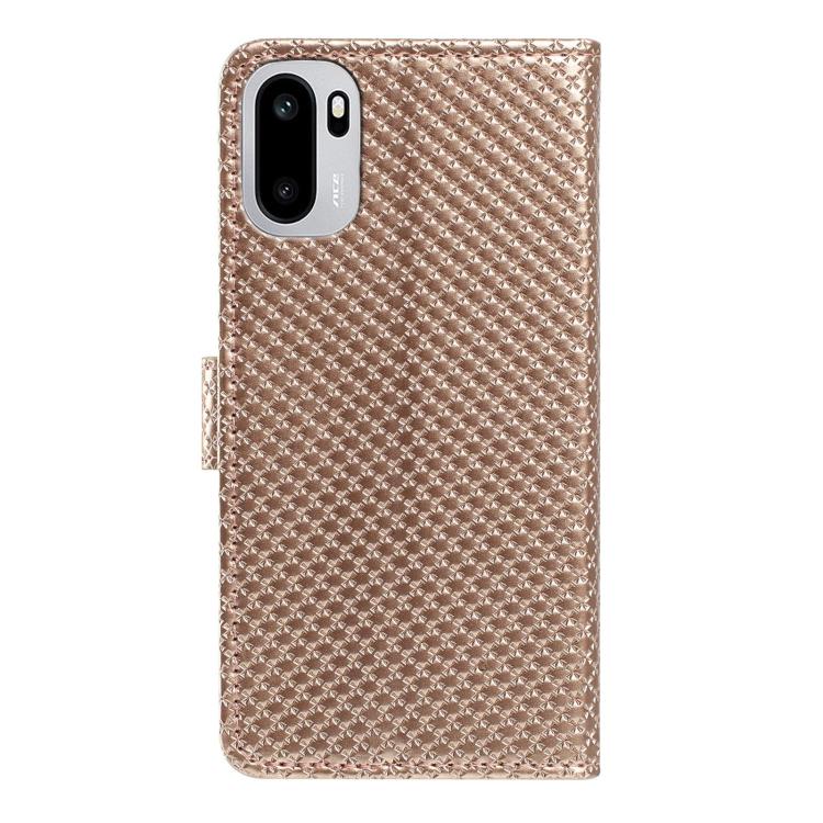 For OnePlus Ace Mirrored Buckle Vegan Leather Phone Case with Small Black Cord