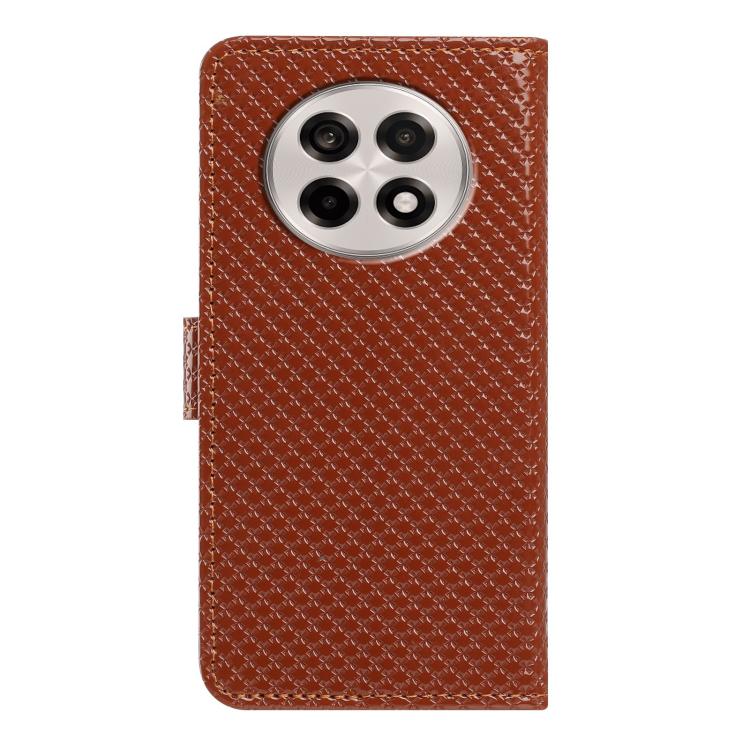 For OnePlus Ace 5 Mirrored Buckle Vegan Leather Phone Case with Small Black Cord