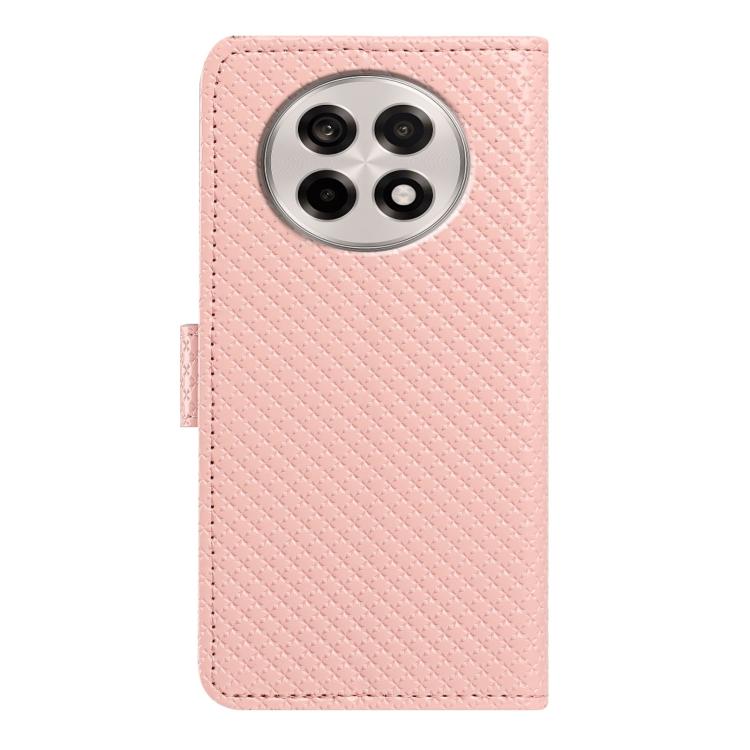 For OnePlus Ace 5 Mirrored Buckle Vegan Leather Phone Case with Small Black Cord