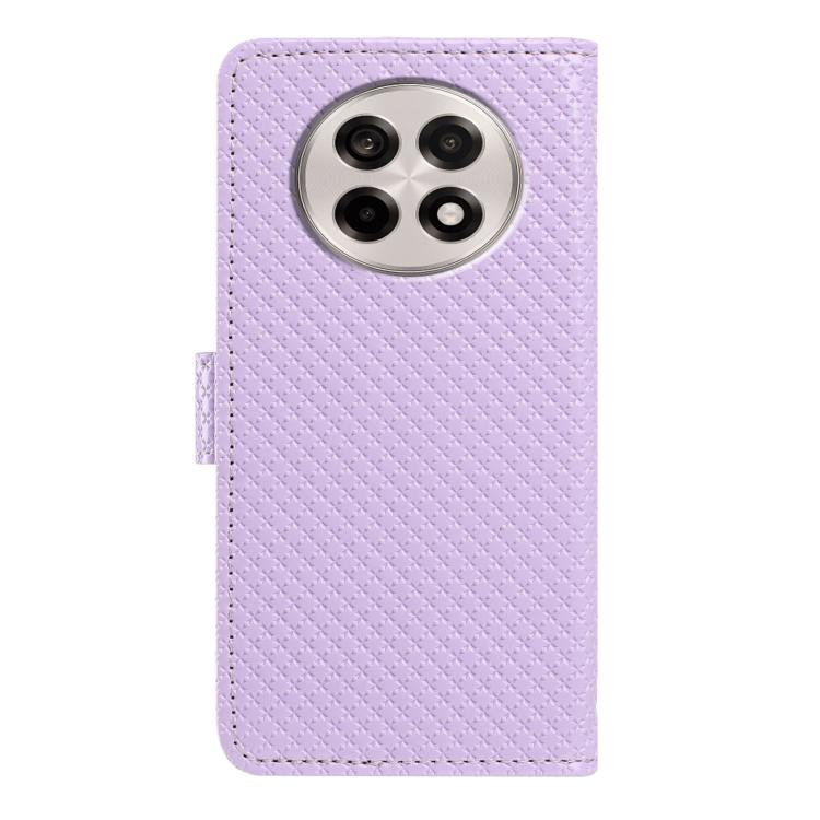 For OnePlus Ace 5 Mirrored Buckle Vegan Leather Phone Case with Small Black Cord
