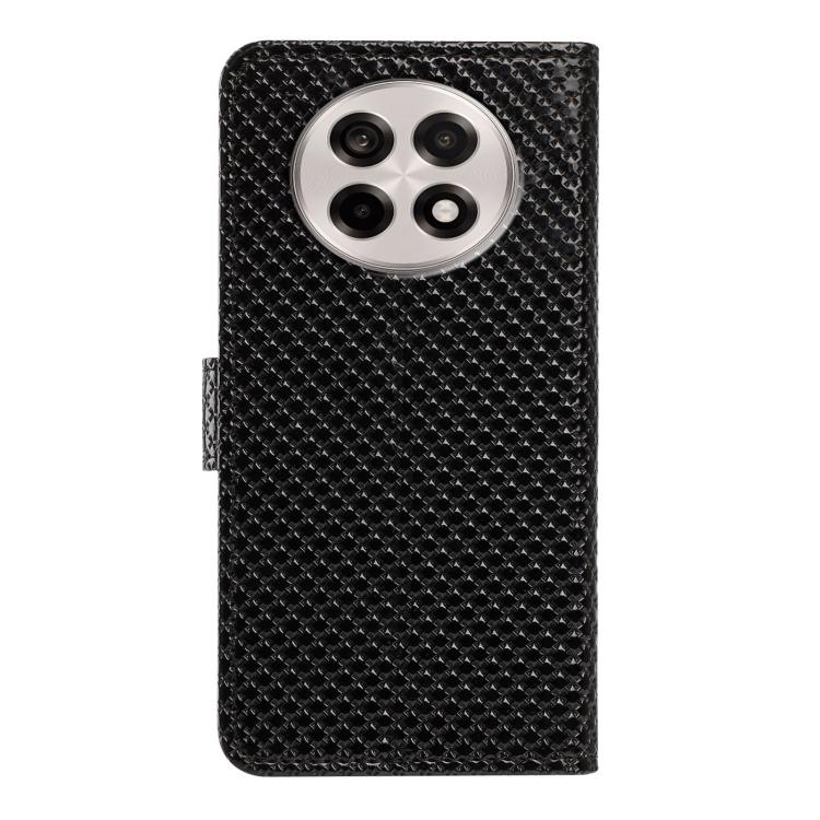 For OnePlus Ace 5 Mirrored Buckle Vegan Leather Phone Case with Small Black Cord