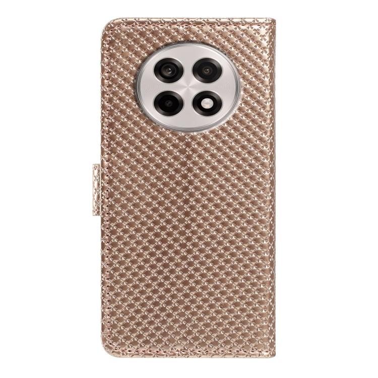For OnePlus Ace 5 Mirrored Buckle Vegan Leather Phone Case with Small Black Cord