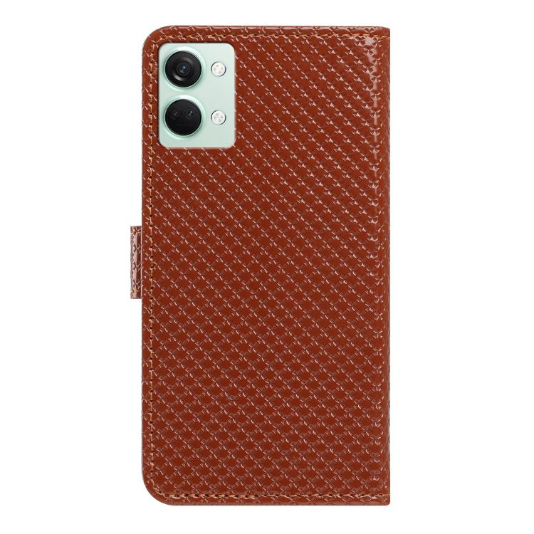 For OnePlus Nord 3 Mirrored Buckle Vegan Leather Phone Case with Small Black Cord