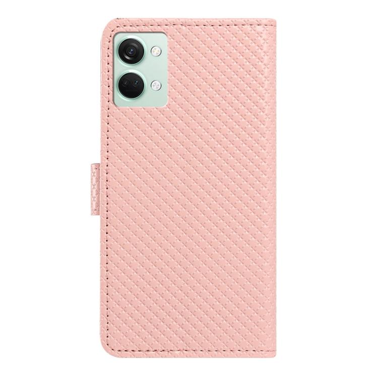 For OnePlus Nord 3 Mirrored Buckle Vegan Leather Phone Case with Small Black Cord