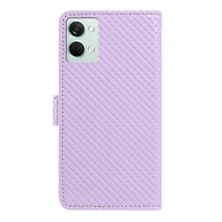 For OnePlus Nord 3 Mirrored Buckle Vegan Leather Phone Case with Small Black Cord