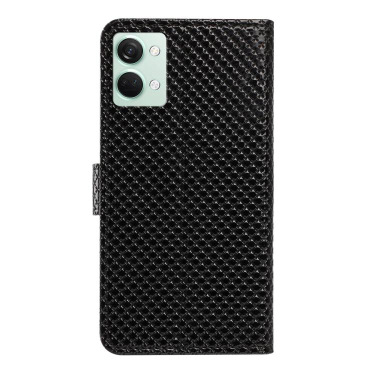 For OnePlus Nord 3 Mirrored Buckle Vegan Leather Phone Case with Small Black Cord