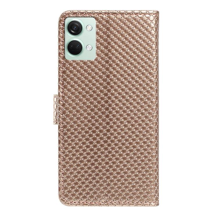 For OnePlus Nord 3 Mirrored Buckle Vegan Leather Phone Case with Small Black Cord