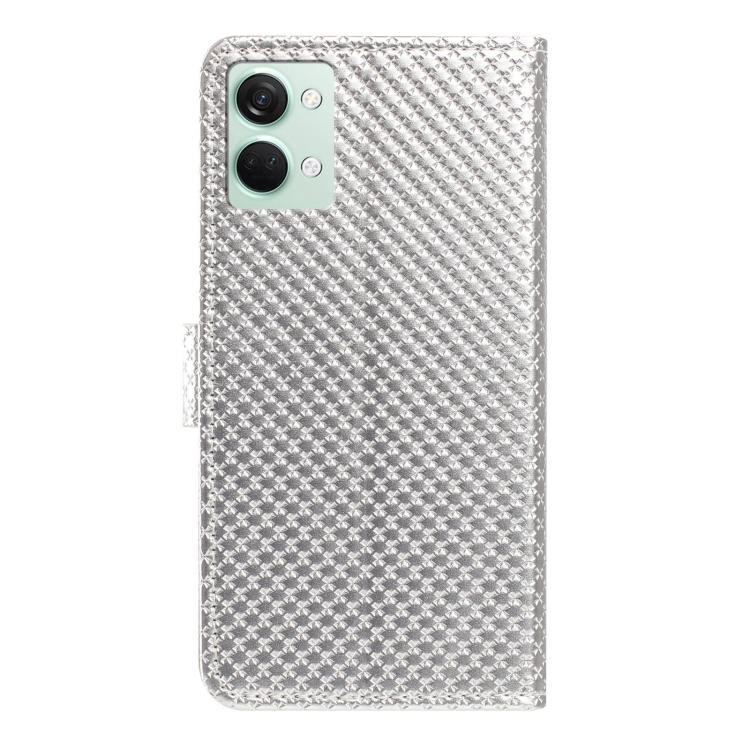 For OnePlus Nord 3 Mirrored Buckle Vegan Leather Phone Case with Small Black Cord