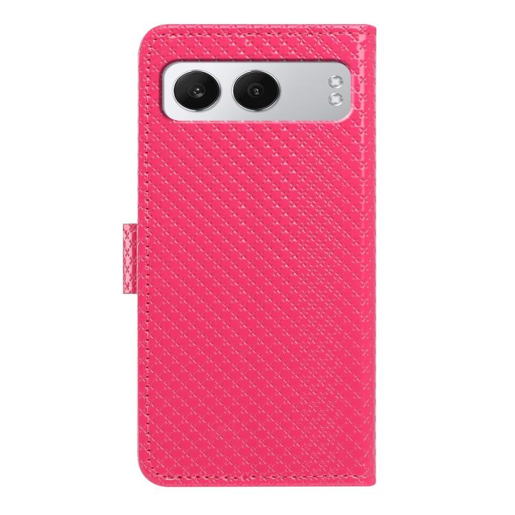 For OnePlus Nord 4 Mirrored Buckle Vegan Leather Phone Case with Small Black Cord