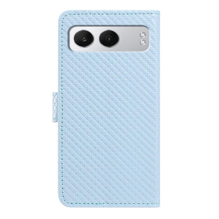 For OnePlus Nord 4 Mirrored Buckle Vegan Leather Phone Case with Small Black Cord