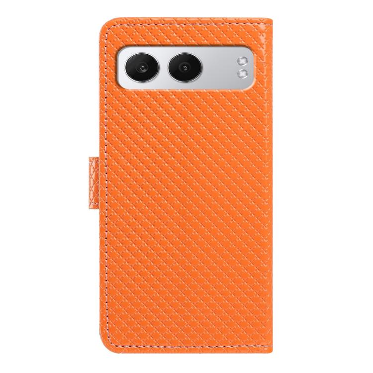 For OnePlus Nord 4 Mirrored Buckle Vegan Leather Phone Case with Small Black Cord