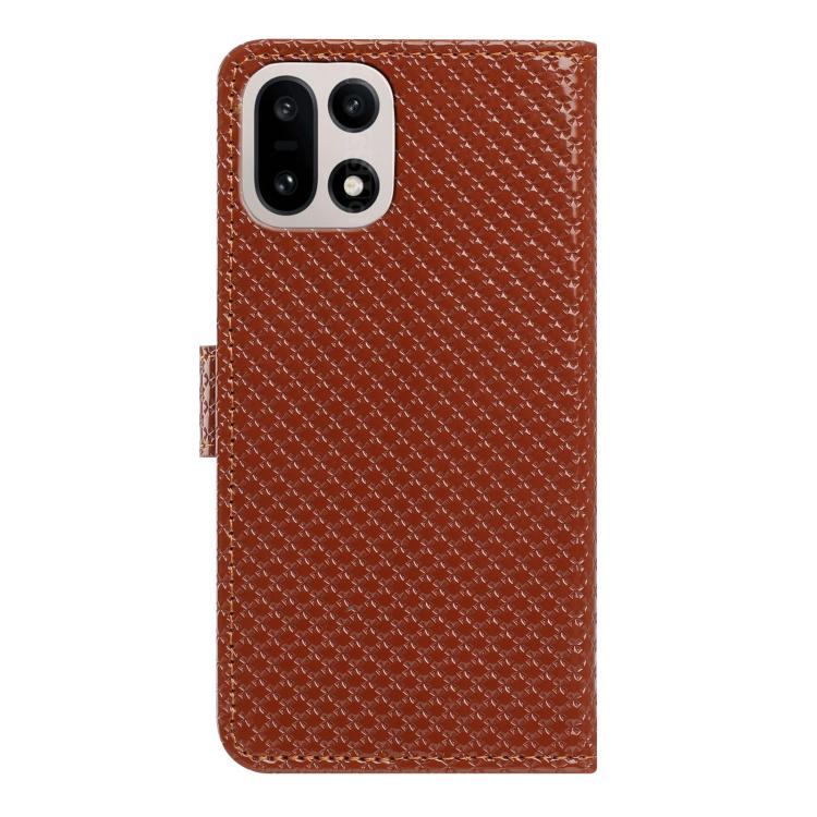 For OnePlus 13 Mirrored Buckle Vegan Leather Phone Case with Small Black Cord