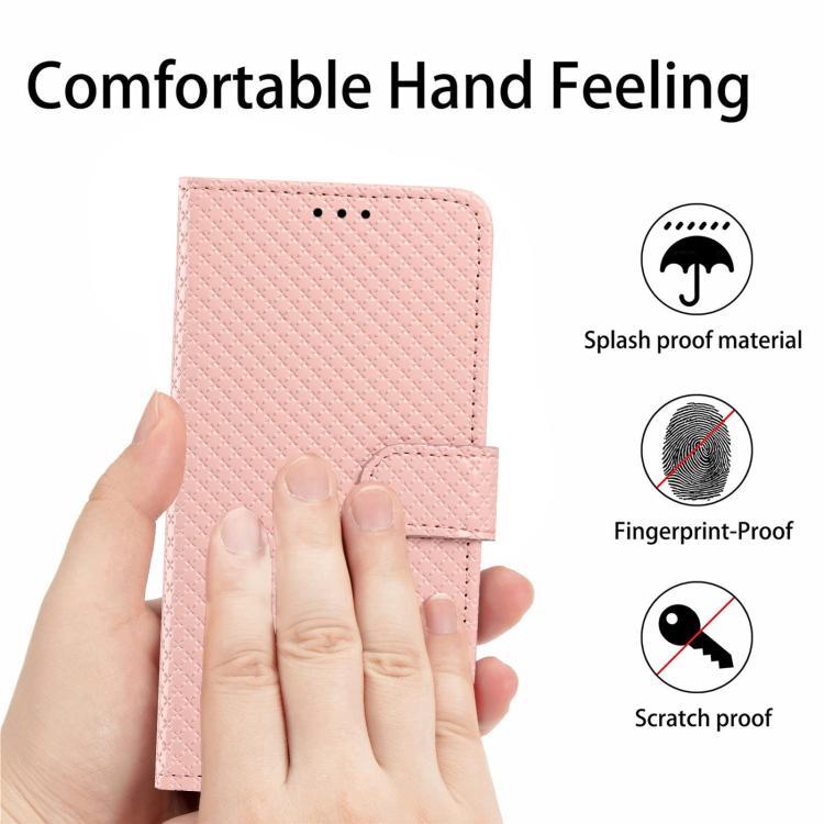 For OnePlus 13 Mirrored Buckle Vegan Leather Phone Case with Small Black Cord