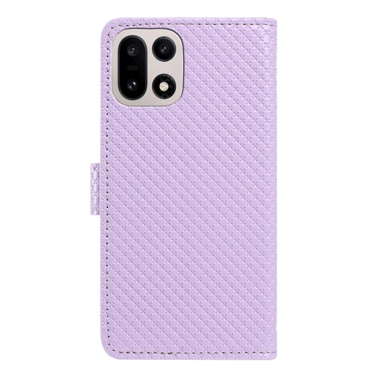For OnePlus 13 Mirrored Buckle Vegan Leather Phone Case with Small Black Cord