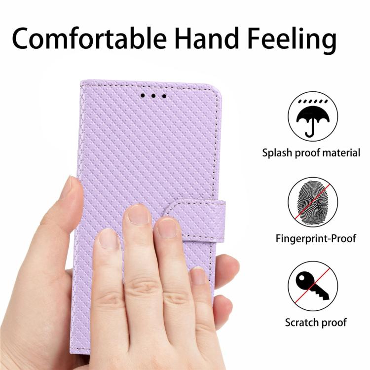 For OnePlus 13 Mirrored Buckle Vegan Leather Phone Case with Small Black Cord