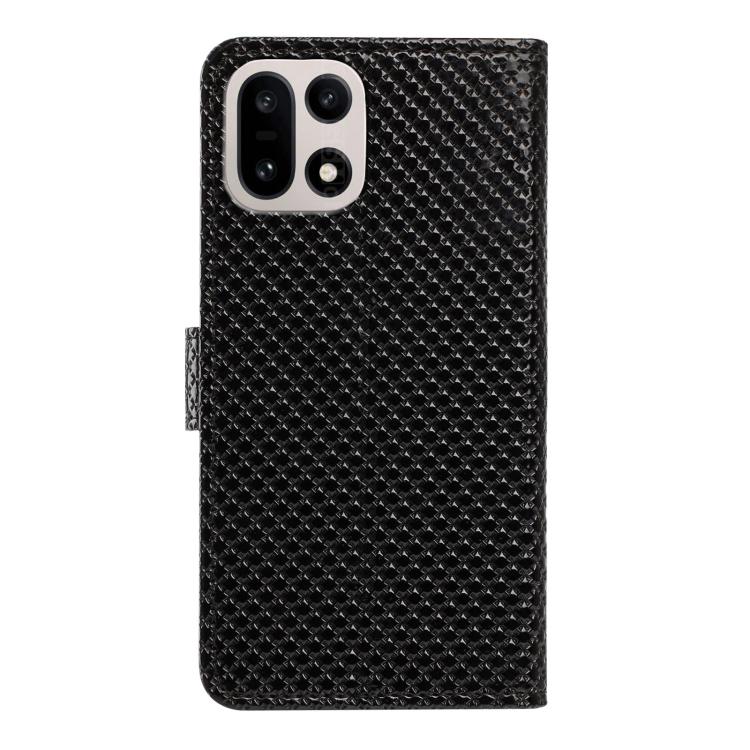For OnePlus 13 Mirrored Buckle Vegan Leather Phone Case with Small Black Cord