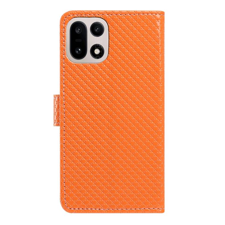 For OnePlus 13 Mirrored Buckle Vegan Leather Phone Case with Small Black Cord
