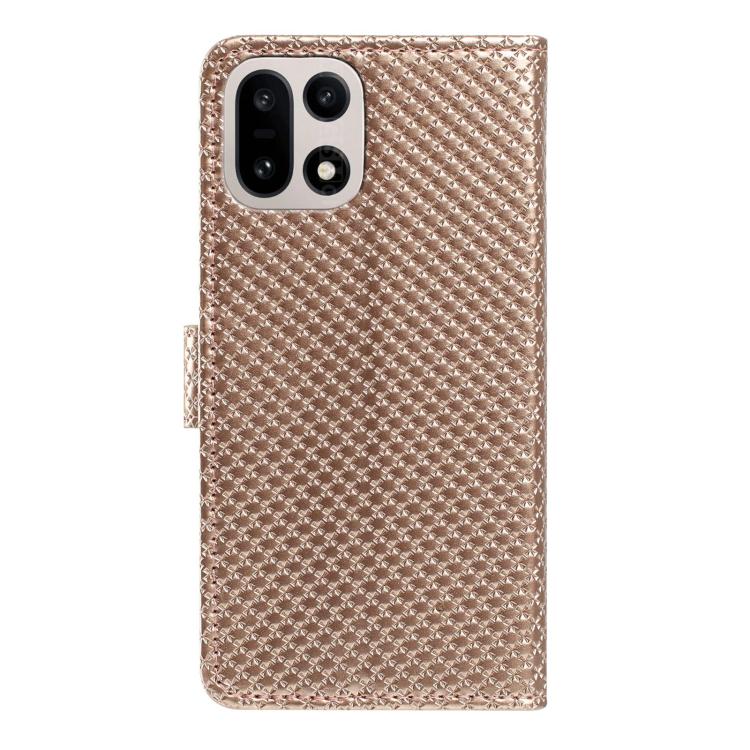 For OnePlus 13 Mirrored Buckle Vegan Leather Phone Case with Small Black Cord