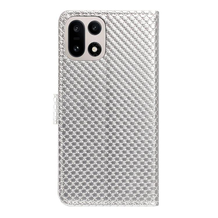 For OnePlus 13 Mirrored Buckle Vegan Leather Phone Case with Small Black Cord