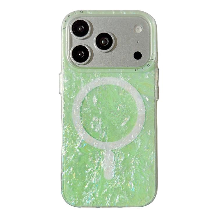 For iPhone 17 Pro Max Iridescent Gold Plated Shell Patterned Magnetic Phone Case
