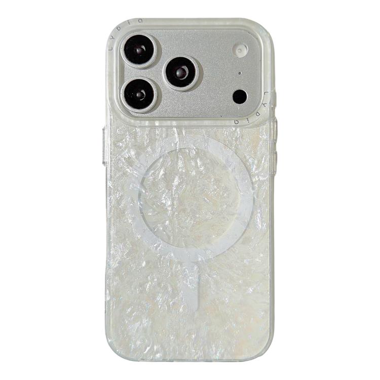 For iPhone 17 Pro Max Iridescent Gold Plated Shell Patterned Magnetic Phone Case