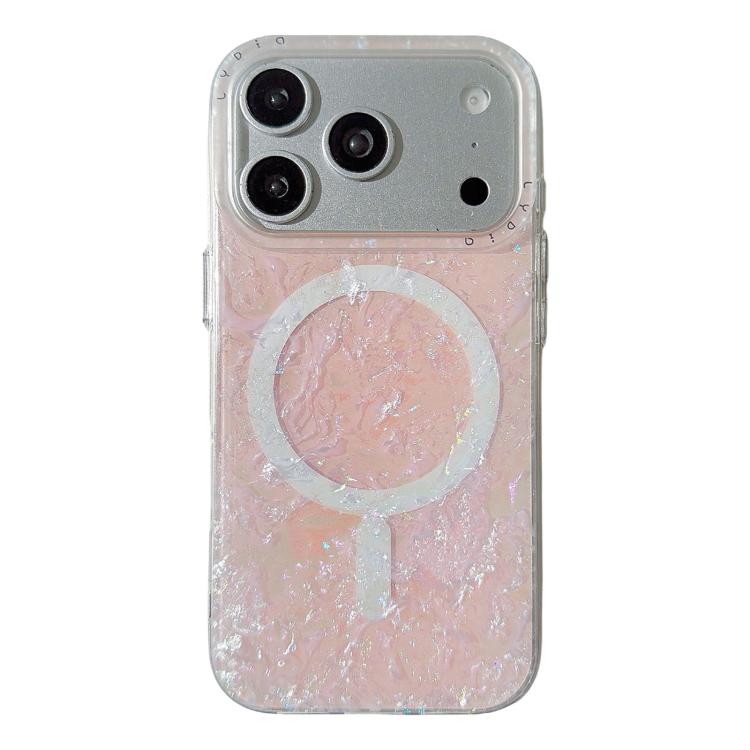 For iPhone 17 Pro Max Iridescent Gold Plated Shell Patterned Magnetic Phone Case