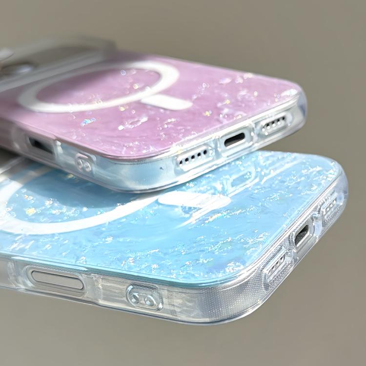 For iPhone 15 Pro Max Iridescent Gold Plated Shell Patterned Magnetic Phone Case