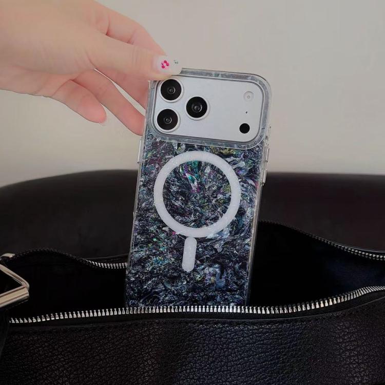 For iPhone 17 Pro Max Iridescent Gold Plated Shell Patterned Magnetic Phone Case