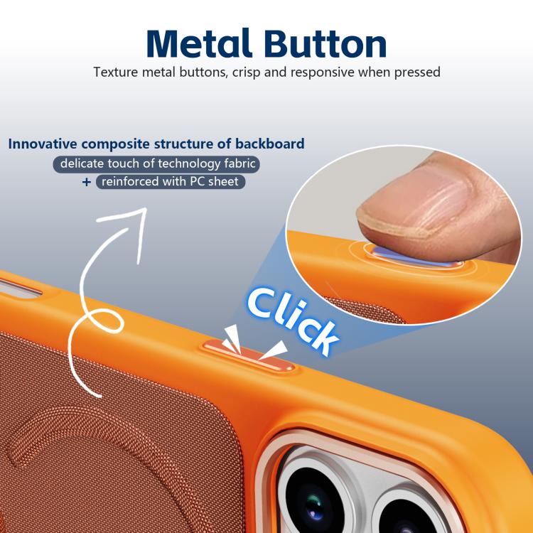 For iPhone 17e / 16e Tech Fabric Rotating Stand Magnetic Phone Case