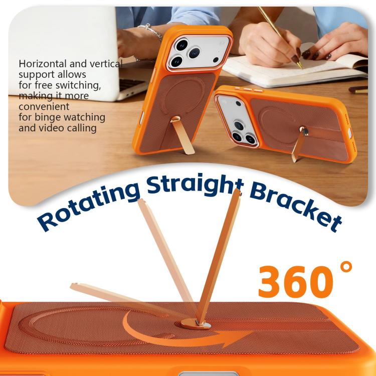For iPhone 17 Pro Max Tech Fabric Rotating Stand Magnetic Phone Case