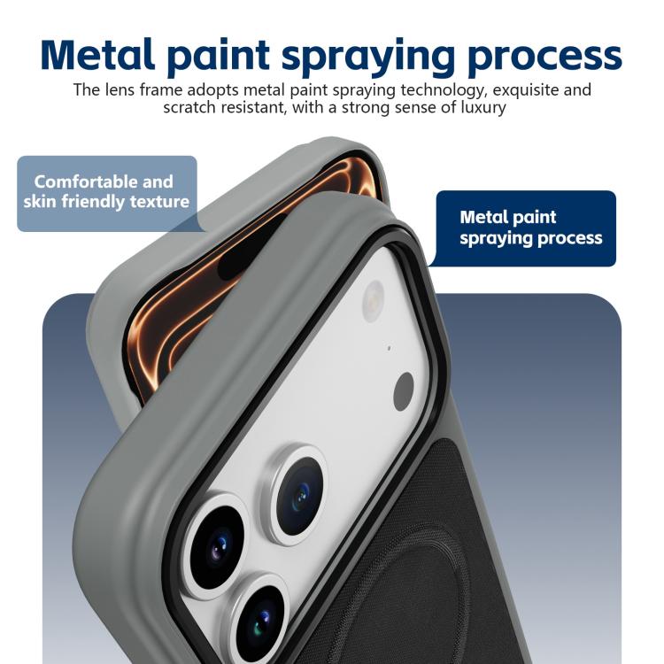 For iPhone 17 Pro Max Tech Fabric Rotating Stand Magnetic Phone Case