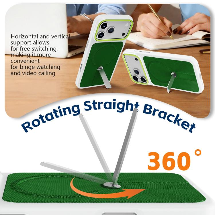 For iPhone 17 Pro Tech Fabric Rotating Stand Magnetic Phone Case