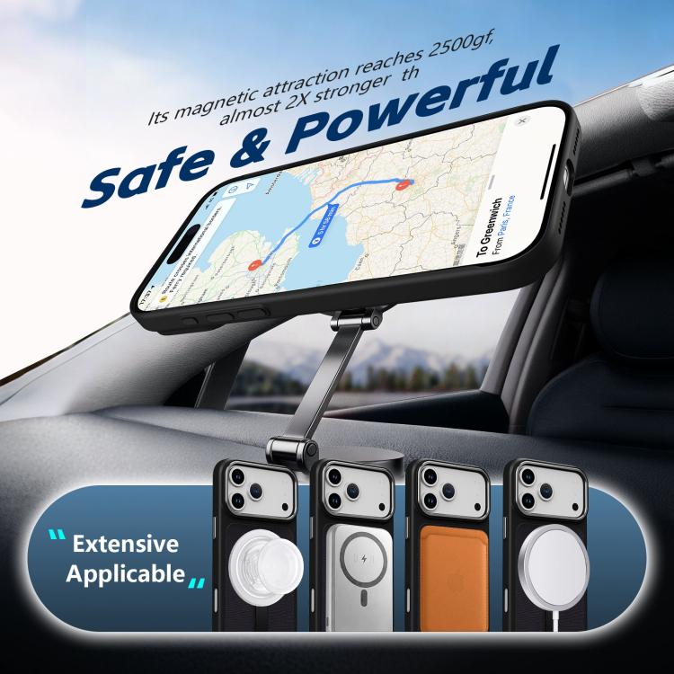For iPhone 17 Tech Fabric Rotating Stand Magnetic Phone Case