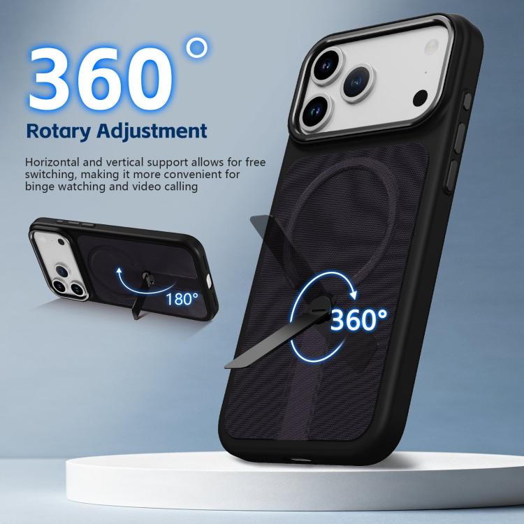 For iPhone Air Tech Fabric Rotating Stand Magnetic Phone Case