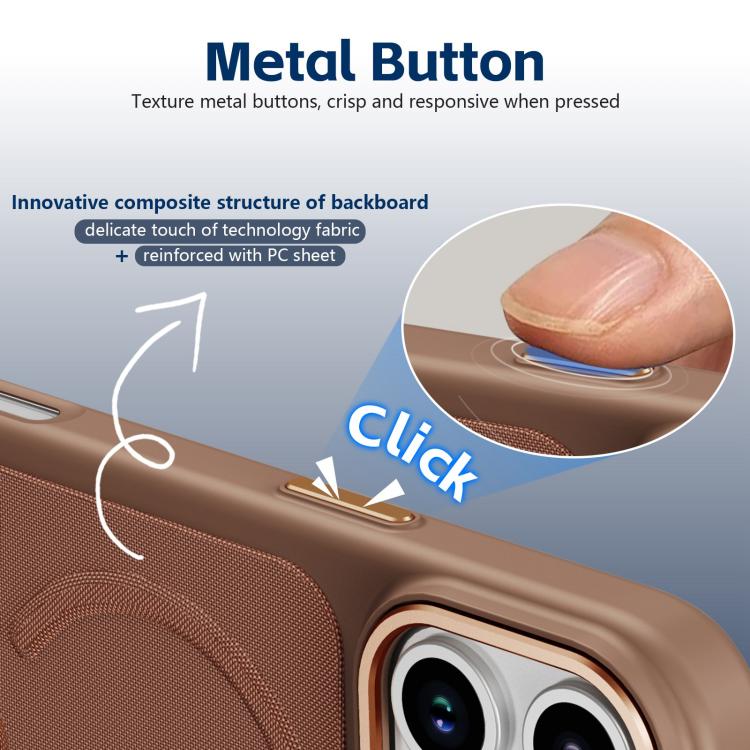 For iPhone 16 Plus Tech Fabric Rotating Stand Magnetic Phone Case