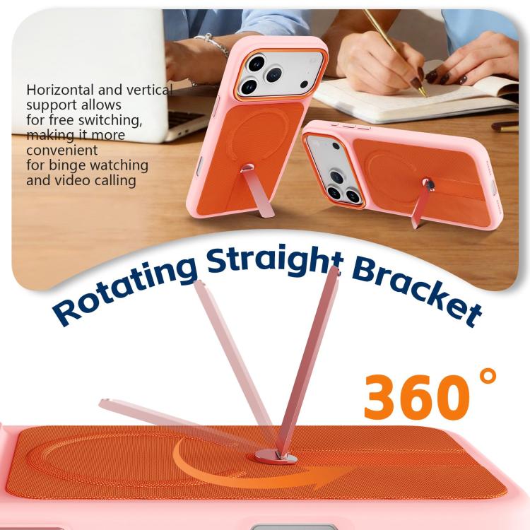 For iPhone 16 Tech Fabric Rotating Stand Magnetic Phone Case