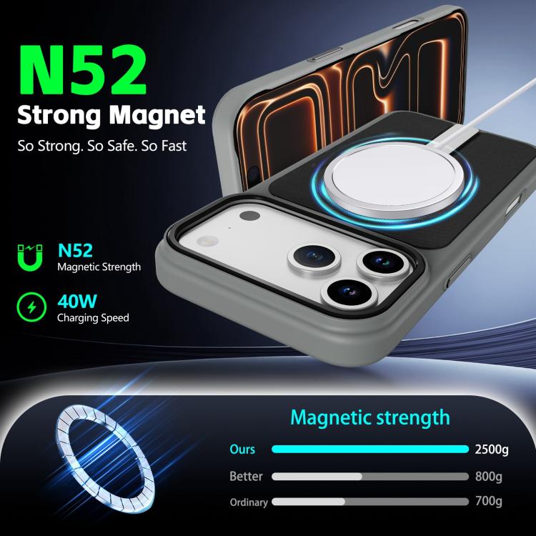 For iPhone 16 Tech Fabric Rotating Stand Magnetic Phone Case