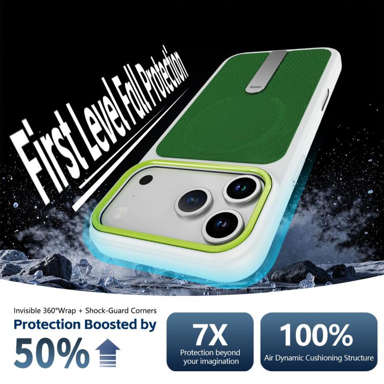 For iPhone 15 Pro Max Tech Fabric Rotating Stand Magnetic Phone Case