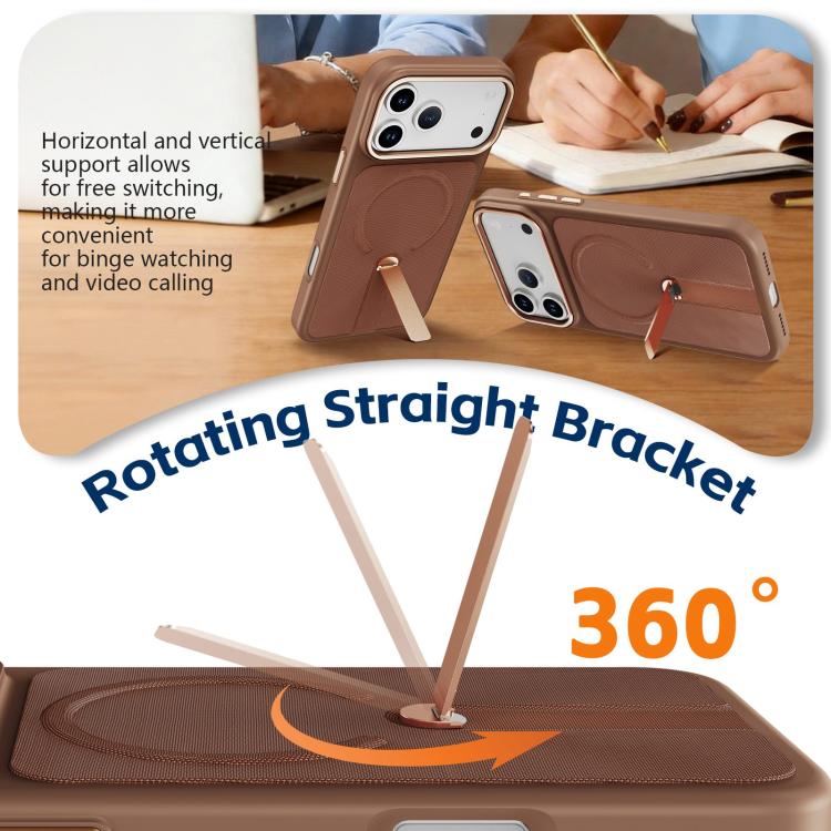 For iPhone 15 Pro Tech Fabric Rotating Stand Magnetic Phone Case