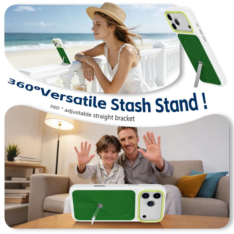 For iPhone 15 Tech Fabric Rotating Stand Magnetic Phone Case