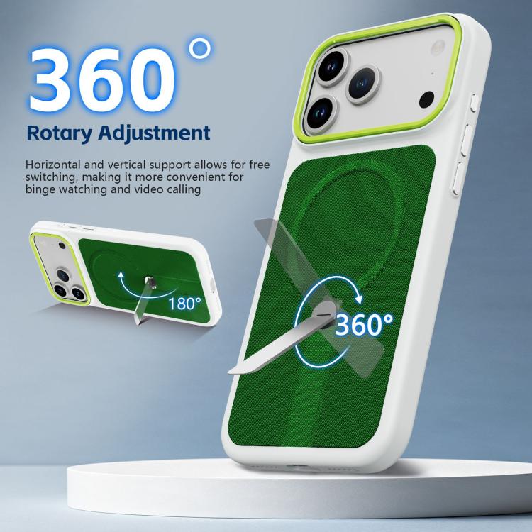 For iPhone 15 Tech Fabric Rotating Stand Magnetic Phone Case